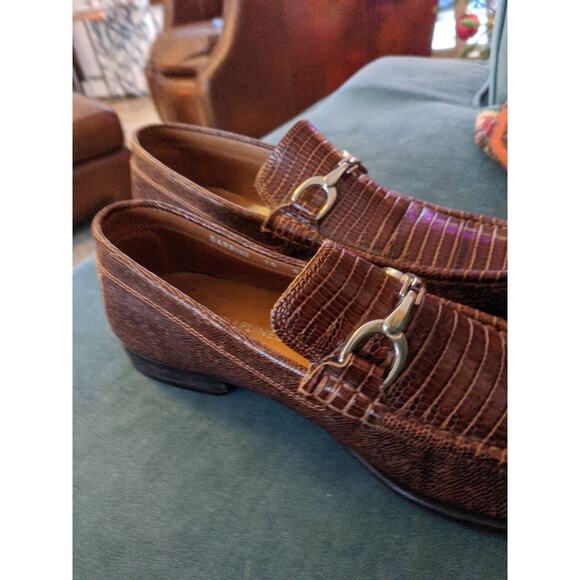 Donald Pliner Darrin2 Slip-on Cognac Croc Embossed Leather Italian Men's Size 9 - Picture 9 of 9